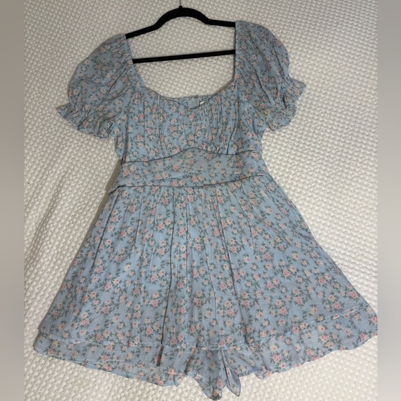 Altar'd State Pants - Altar'd State Light Blue Floral Romper